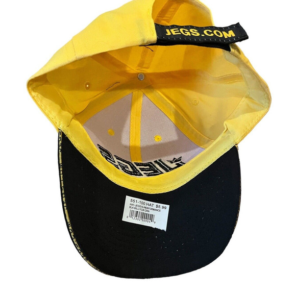 JEGS HIGH PERFORMANCE Racing Hat Yellow Black Mens Baseball Cap Trucker Snapback - Picture 9 of 10